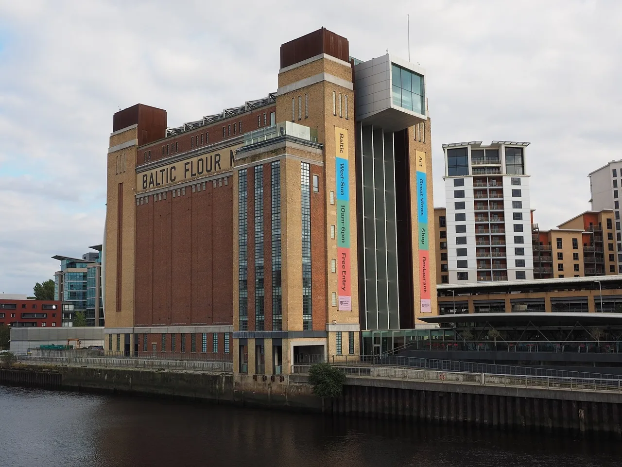 The former flour mill housing Baltic beside the River Tyne in Gateshead
