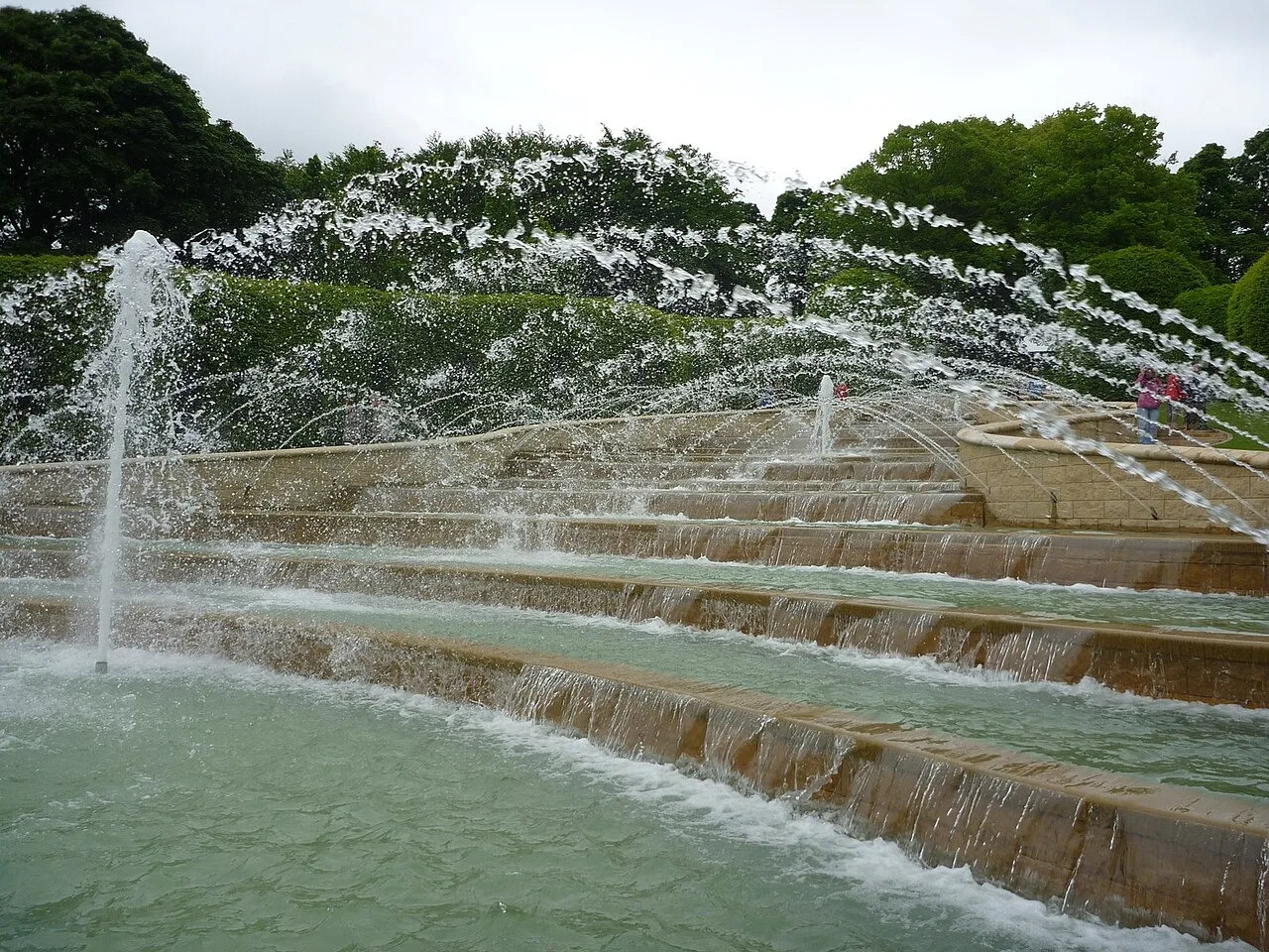 Water jets running over the Grand Cascade at The Alnwick Garden