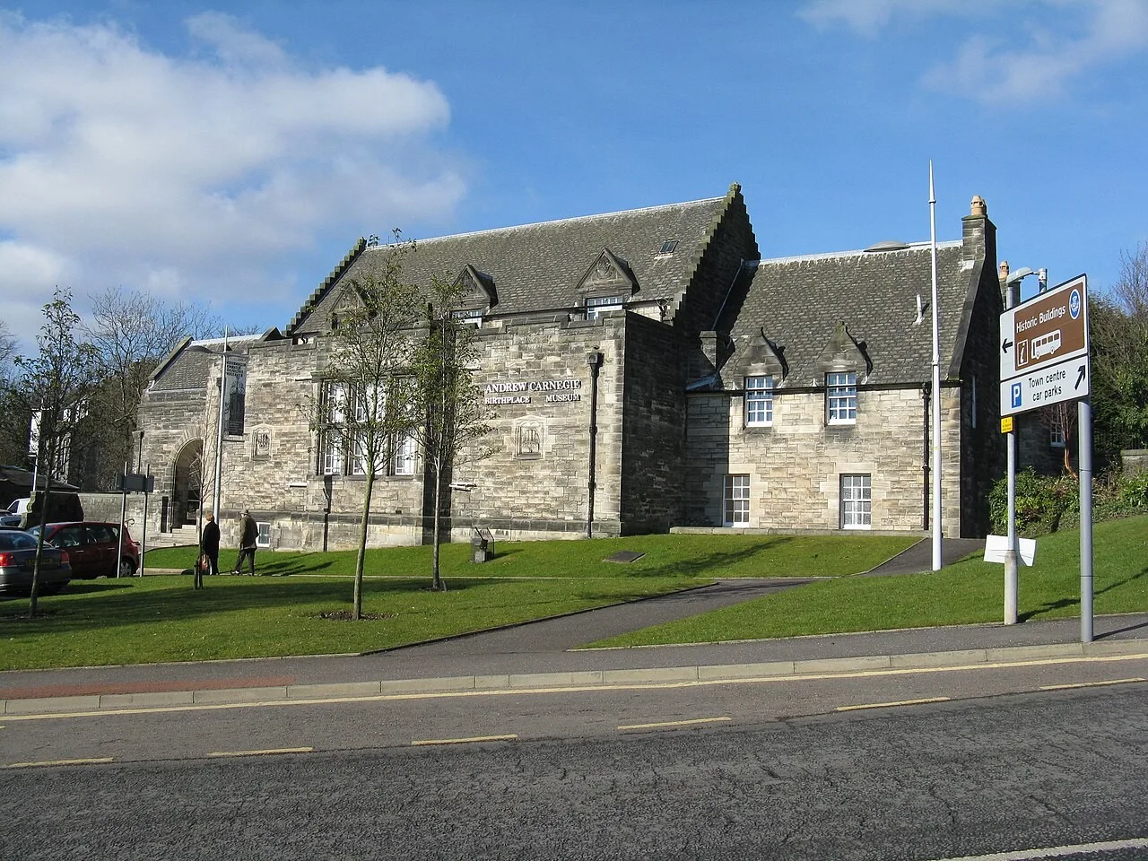 Andrew Carnegie Birthplace Museum exterior in Dunfermline