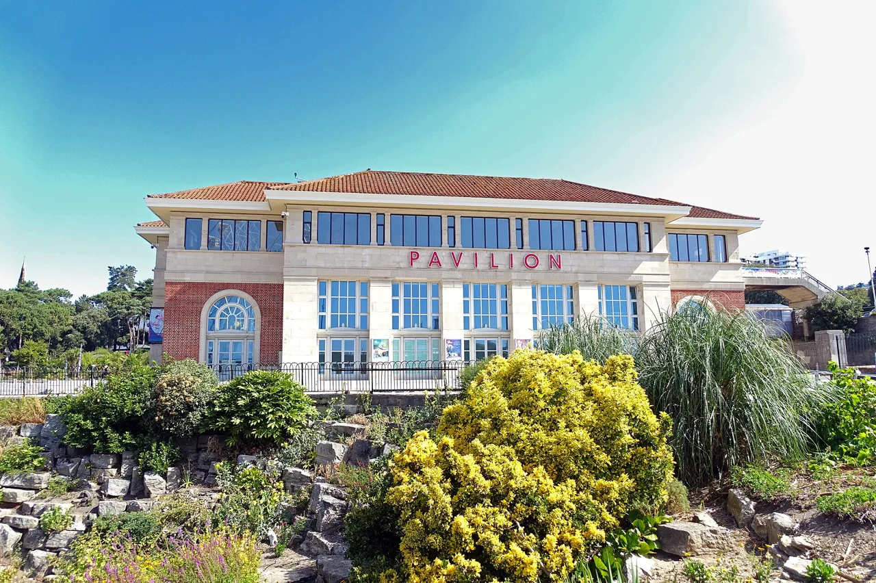Bournemouth Pavilion’s frontage above a planted garden