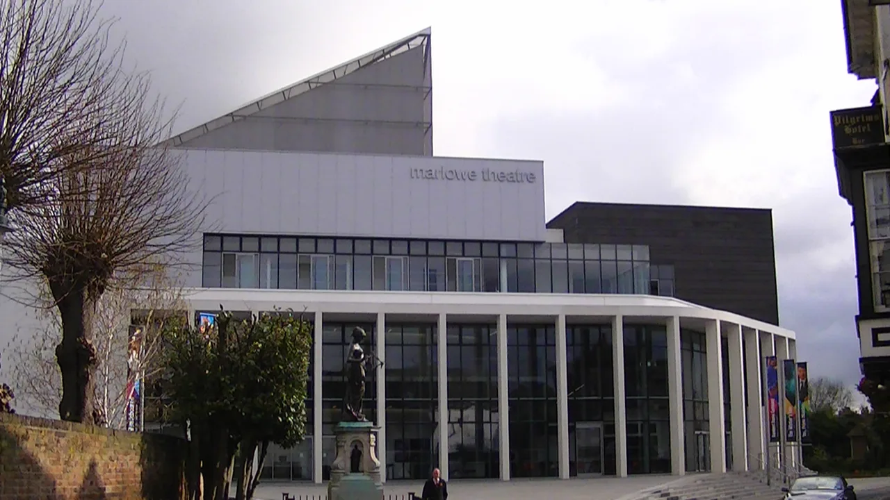 The Marlowe Theatre’s modern white facade and glazed entrance