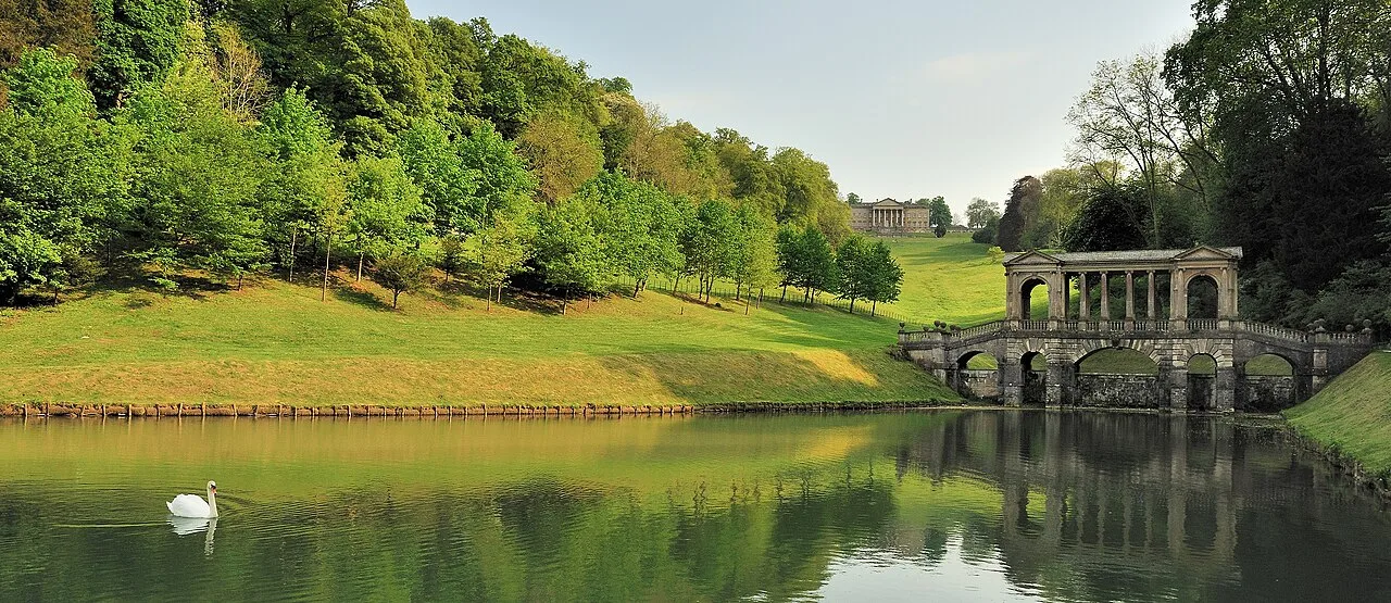 The Palladian bridge and lake at Prior Park Landscape Garden