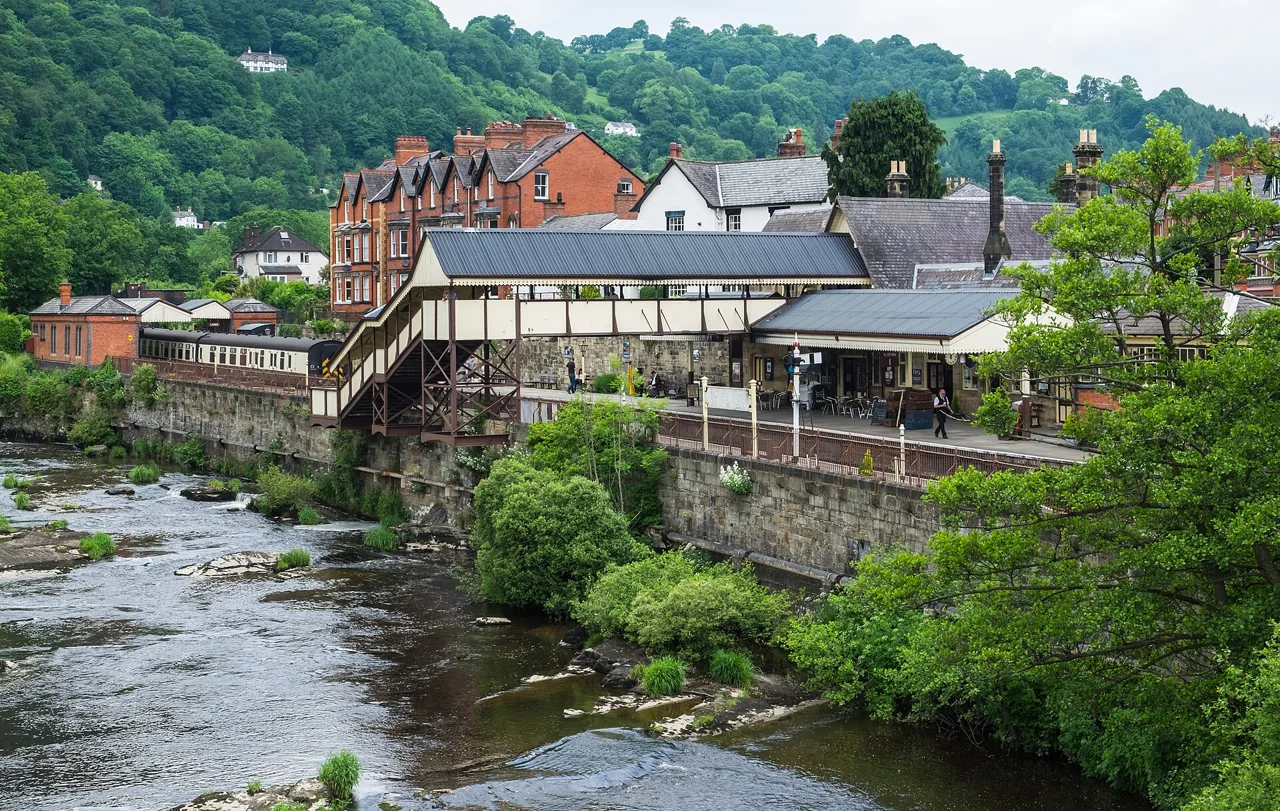 Llangollen railway station beside the River Dee