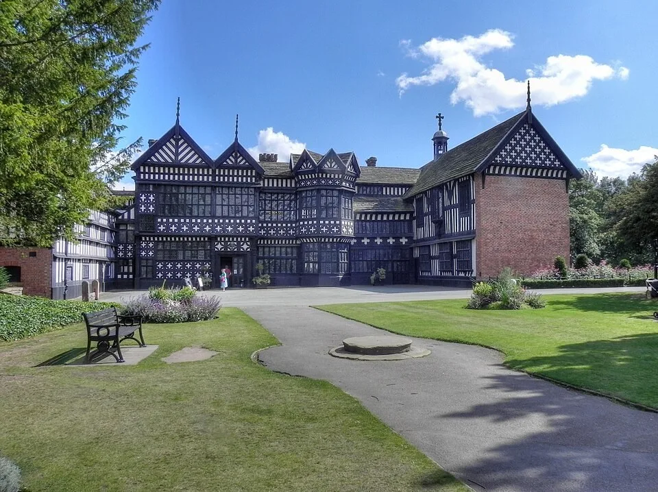 Bramall Hall before the current roof restoration