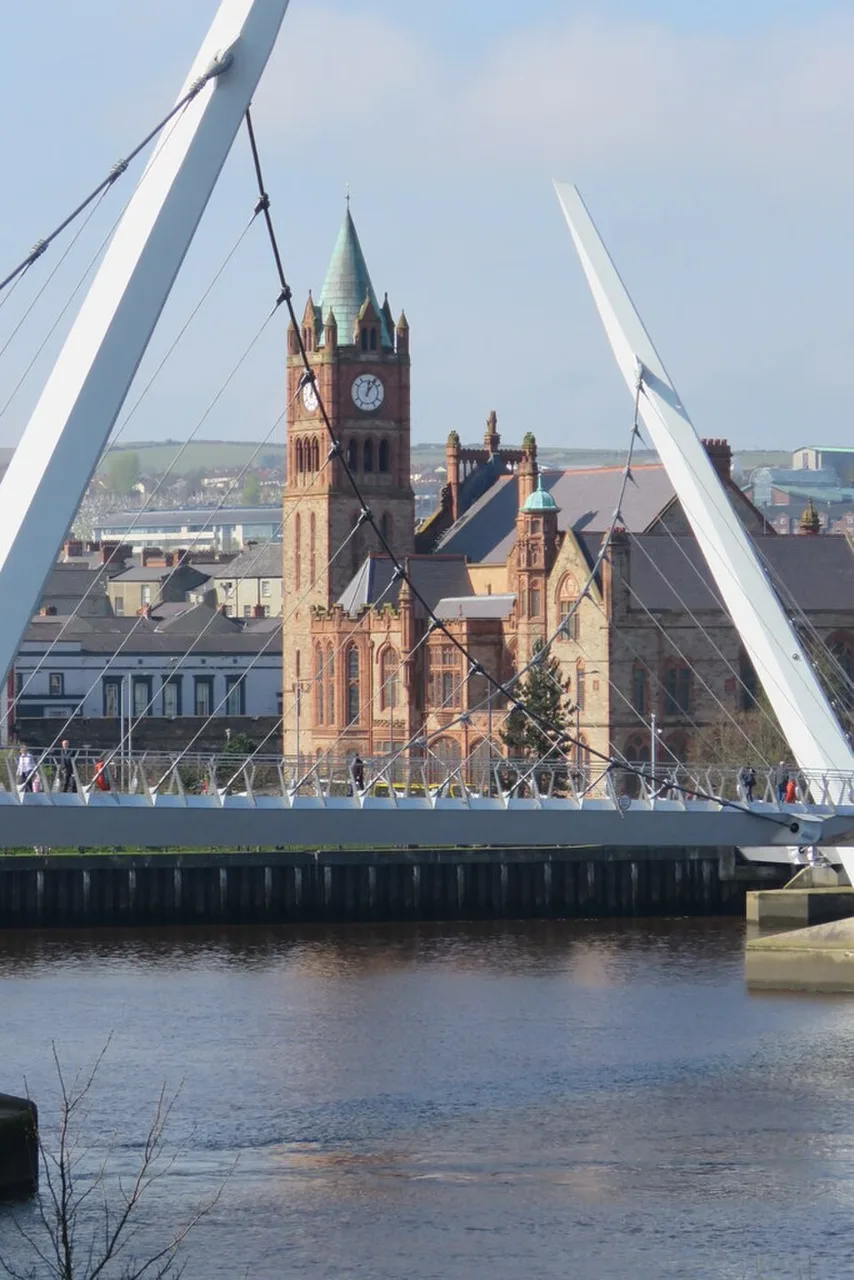 Peace Bridge across the River Foyle in Derry