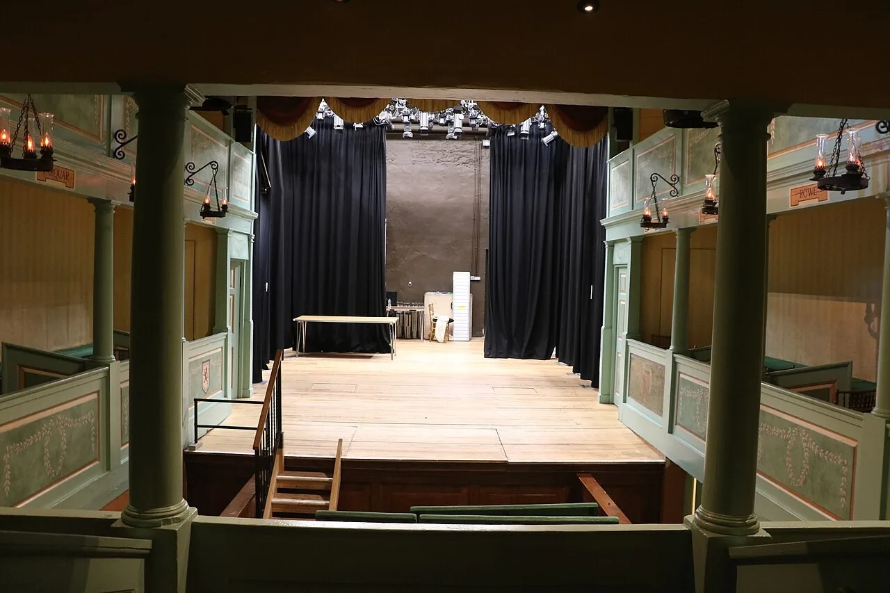 Stage, boxes and seating inside the Georgian Theatre Royal in Richmond, North Yorkshire