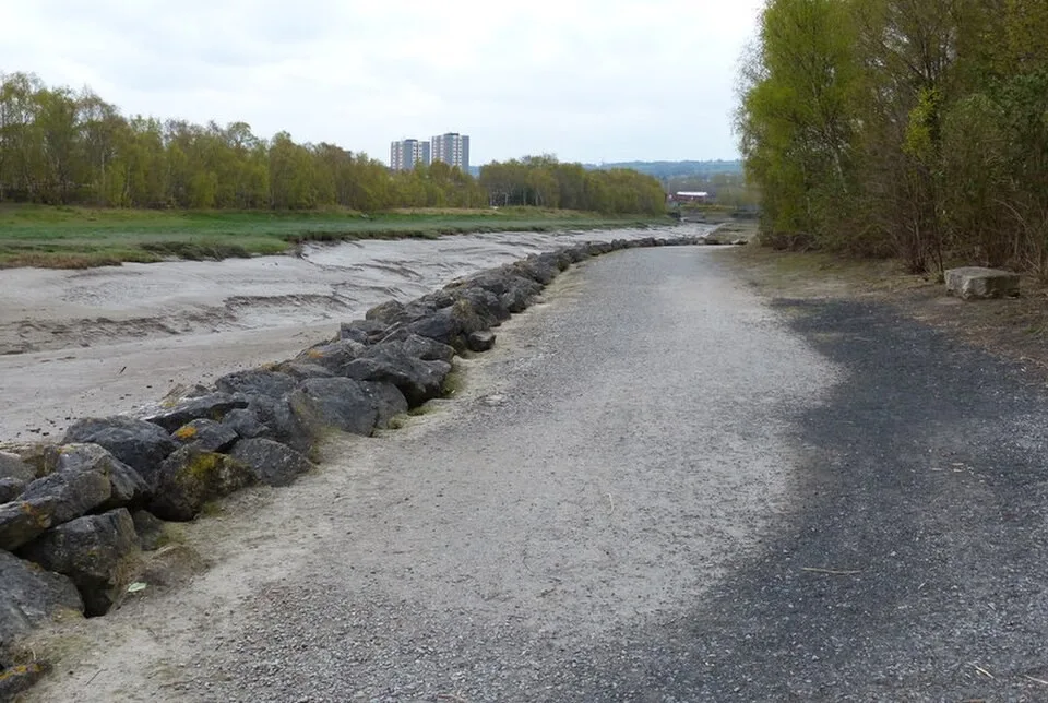 The shore-side landscape at Flint on the Dee Estuary