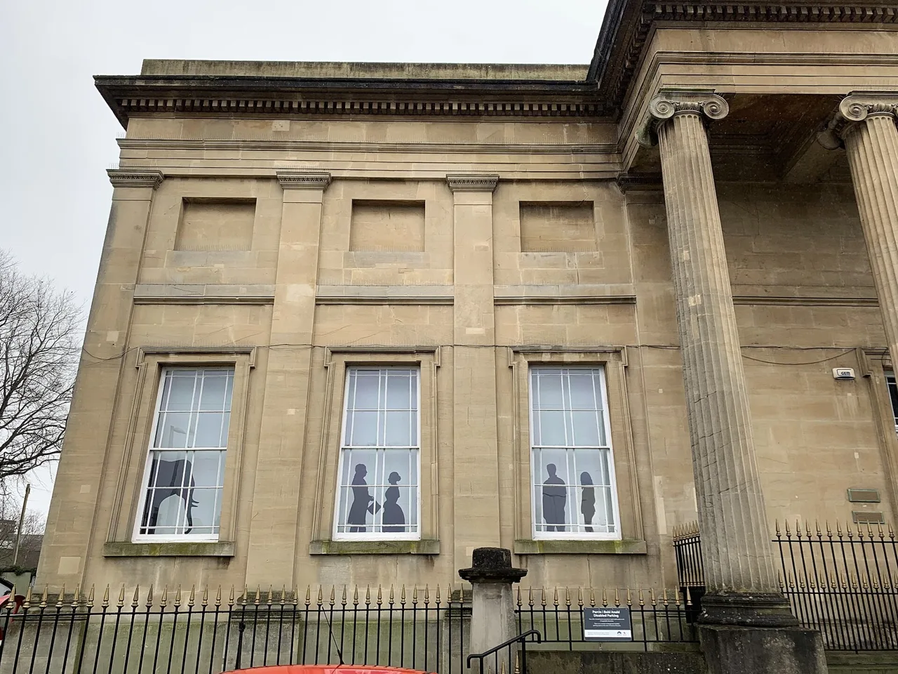 Stone façade and columns of Swansea Museum