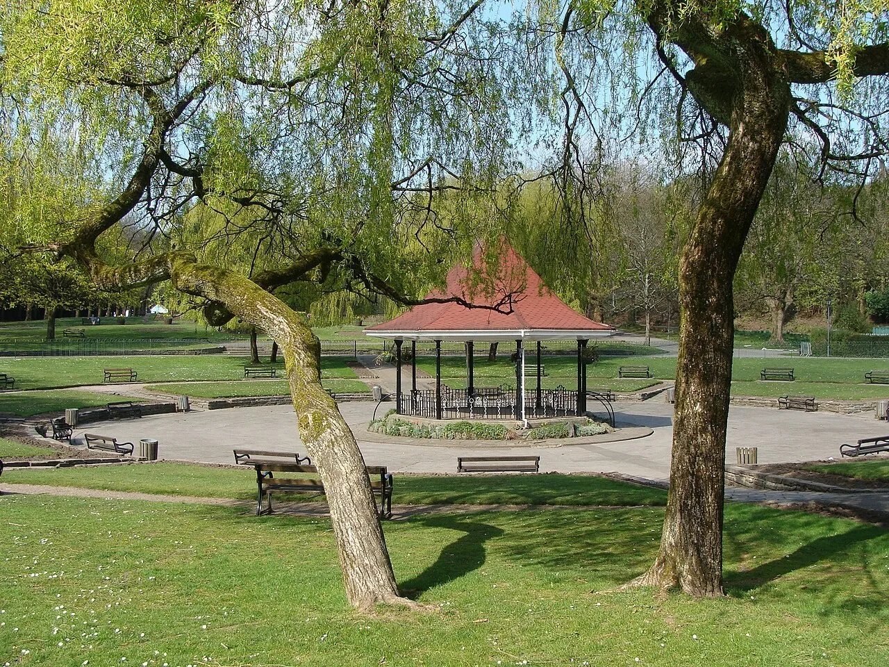 The bandstand in Ynysangharad War Memorial Park
