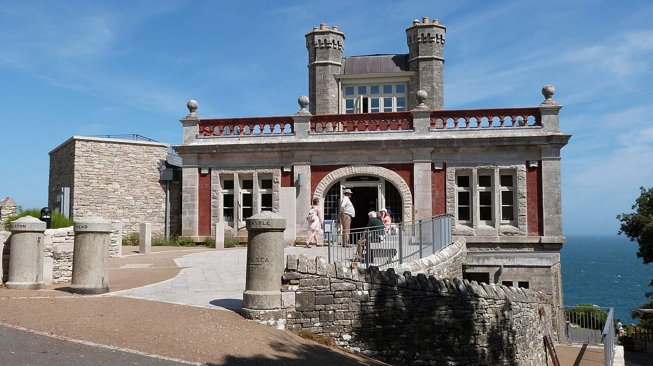 Durlston Castle visitor centre on the Swanage headland