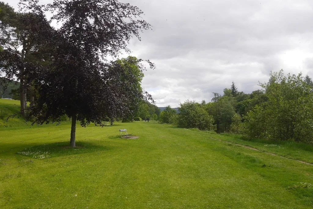 Hay Lodge Park beside the Tweed in Peebles