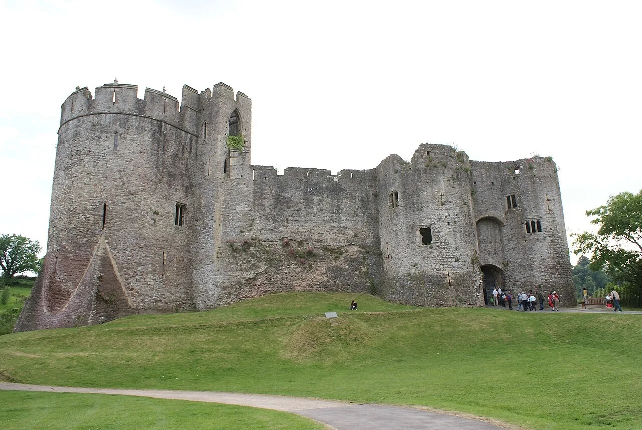 The towers and stone walls of Chepstow Castle