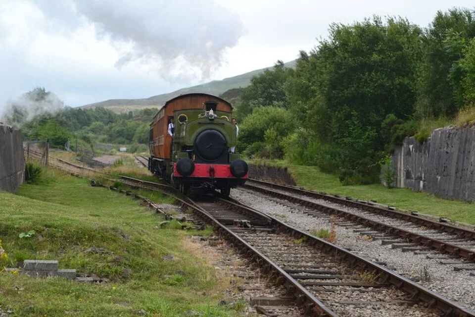 A heritage train at Furnace Sidings near Blaenavon