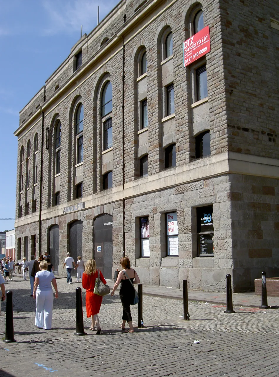 Arnolfini’s stone warehouse frontage beside Narrow Quay