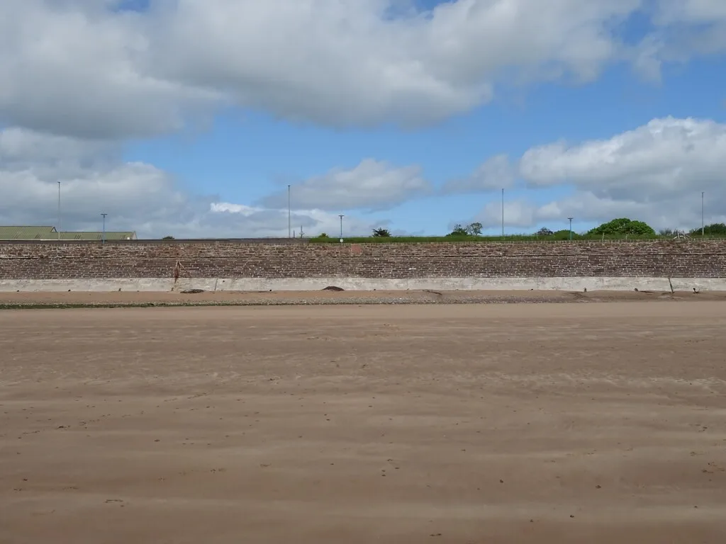 Beach and sea wall at West Links in Arbroath
