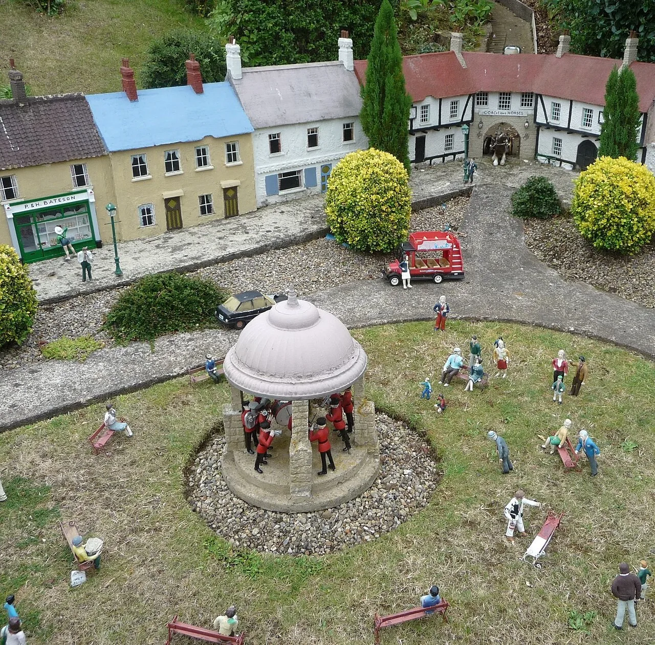 Miniature buildings at Bondville Model Village in Sewerby