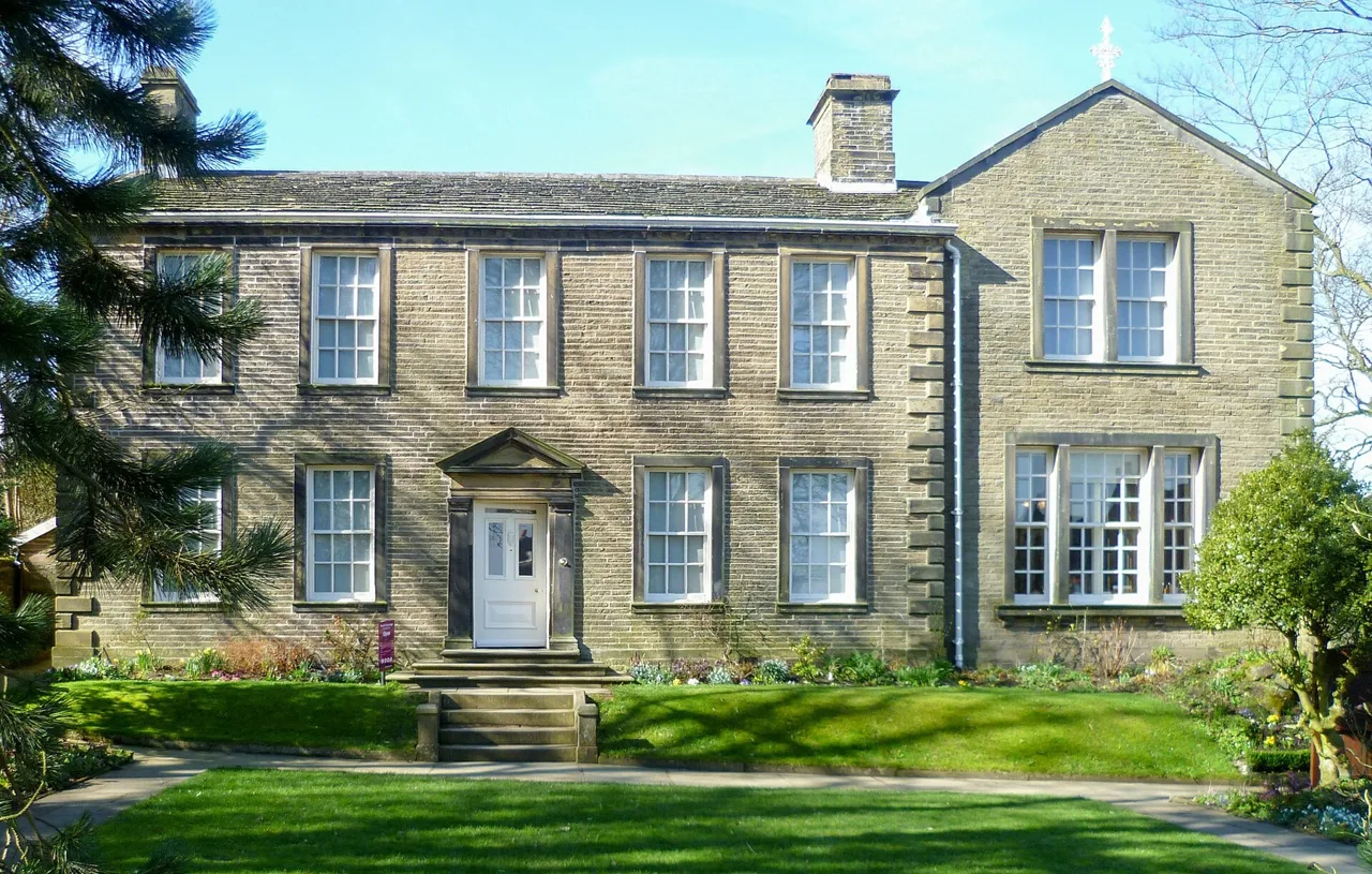Brontë Parsonage and its front garden in Haworth