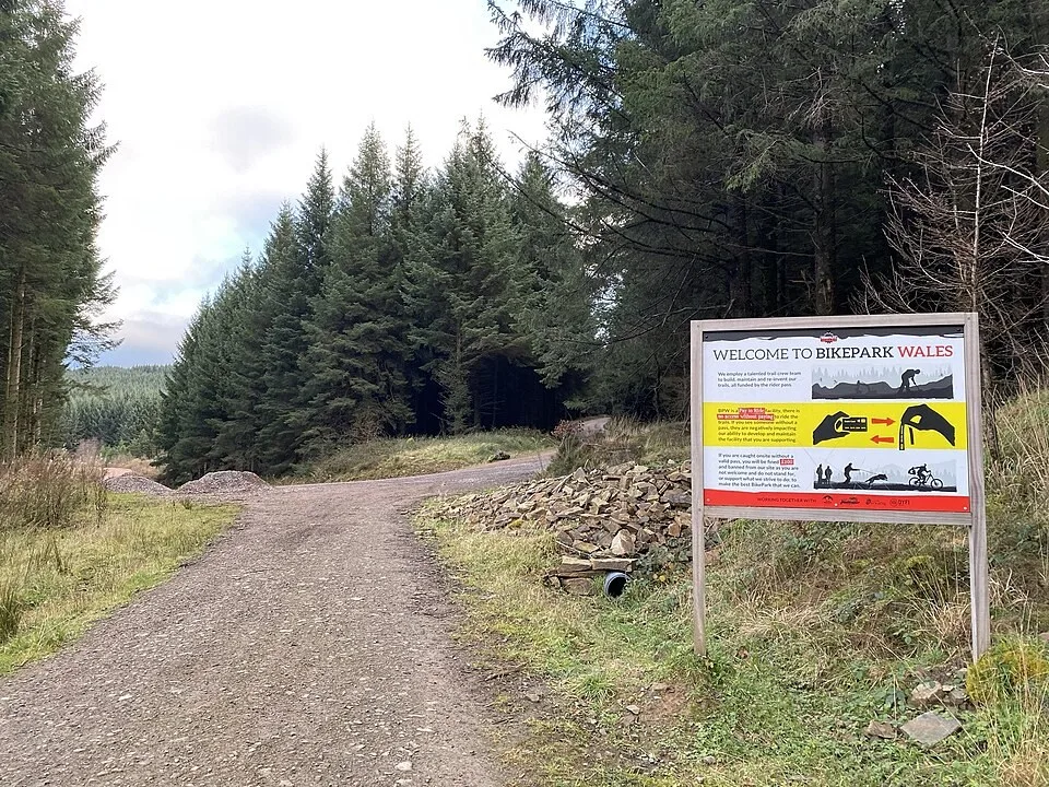 Mountain-bike trails at BikePark Wales near Abercanaid