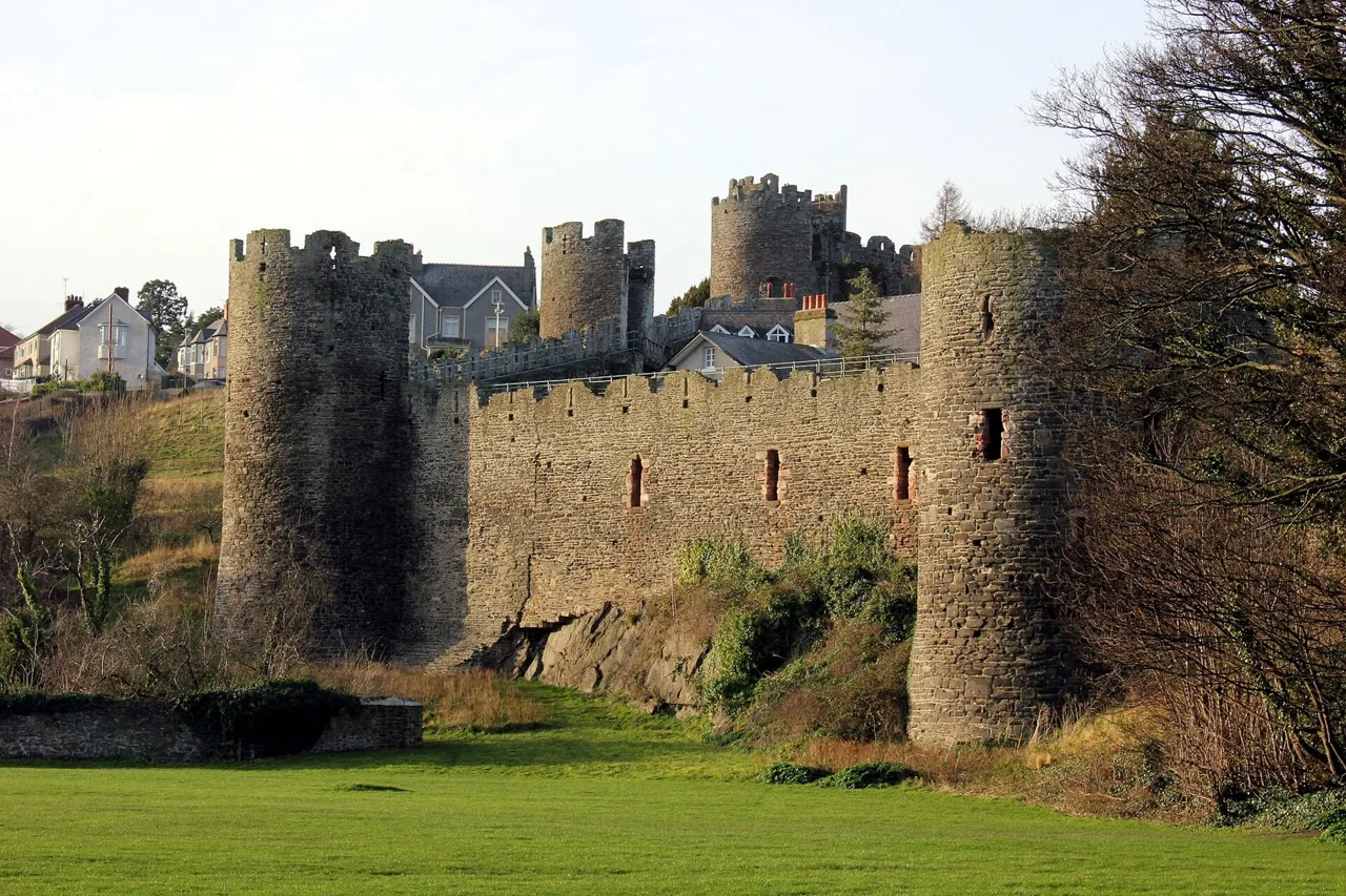 Conwy’s town walls with the castle beyond
