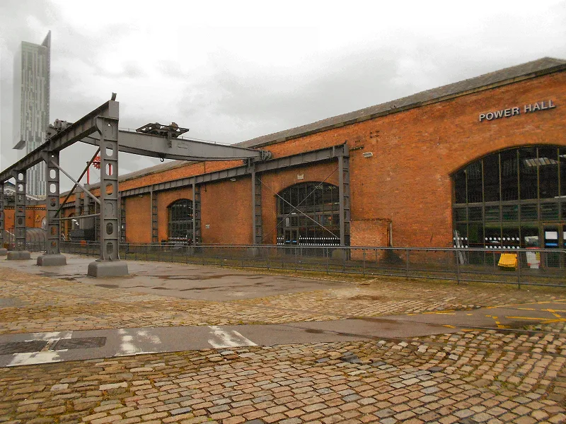 Brick exterior of the Power Hall at Manchester’s Science and Industry Museum, photographed before its latest restoration