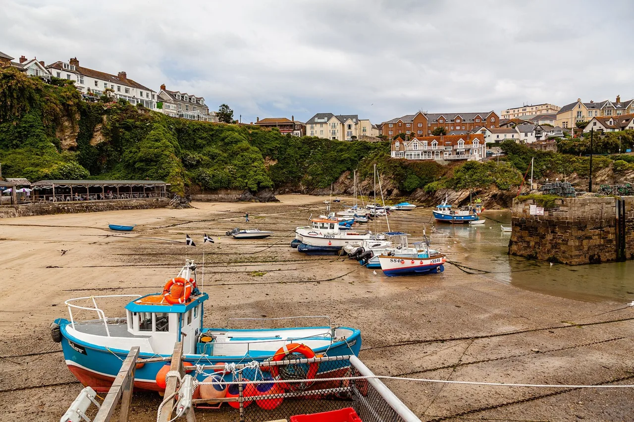 Newquay Harbour at low tide