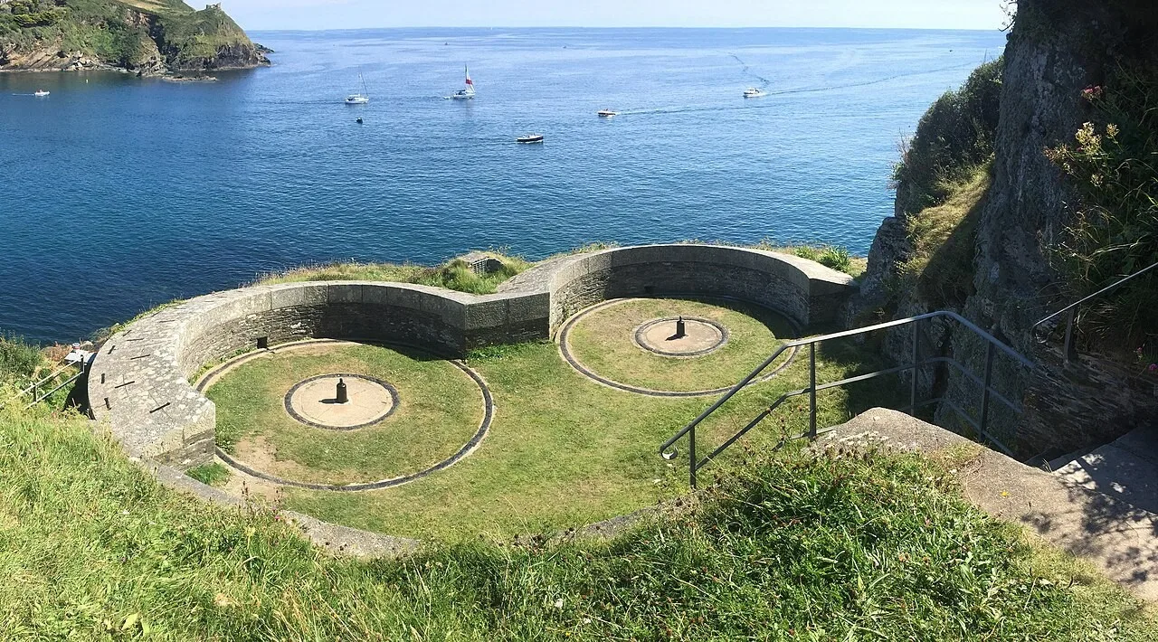 Coastal gun battery at St Catherine’s Castle above Fowey harbour
