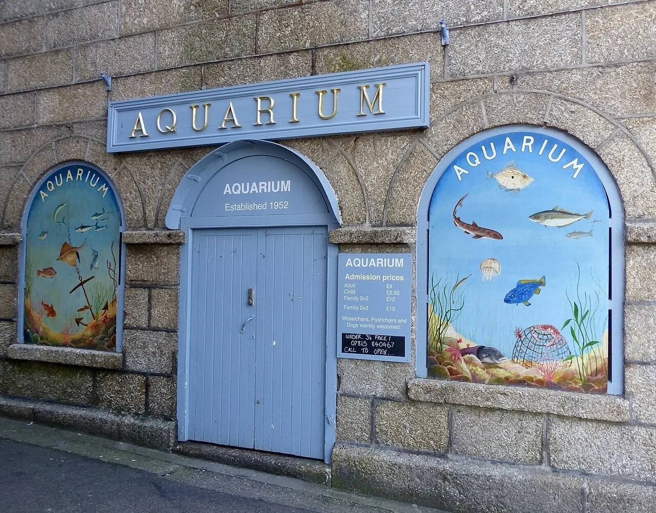 The entrance to Fowey Aquarium on Town Quay