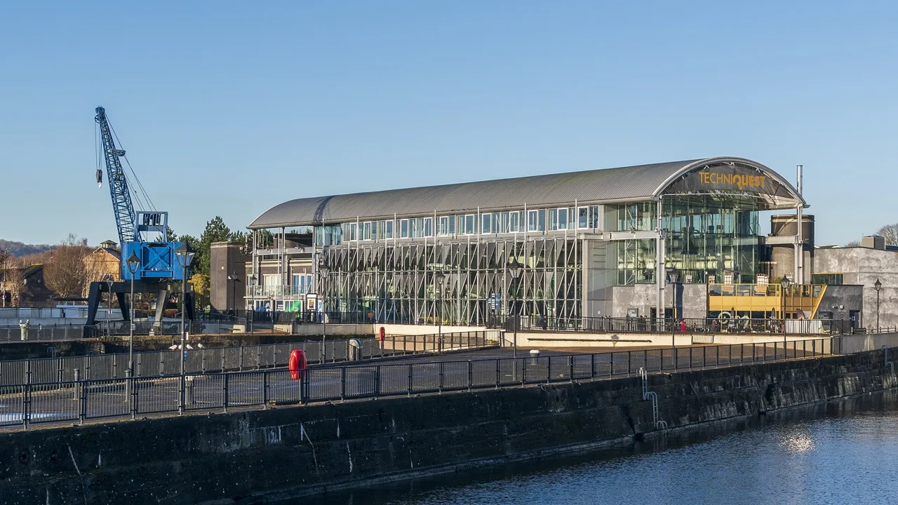 Techniquest science centre beside the water at Cardiff Bay