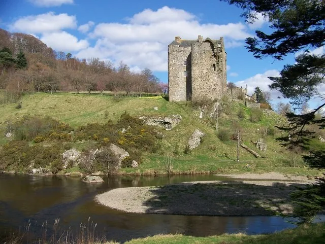 Neidpath Castle above the Tweed near Peebles