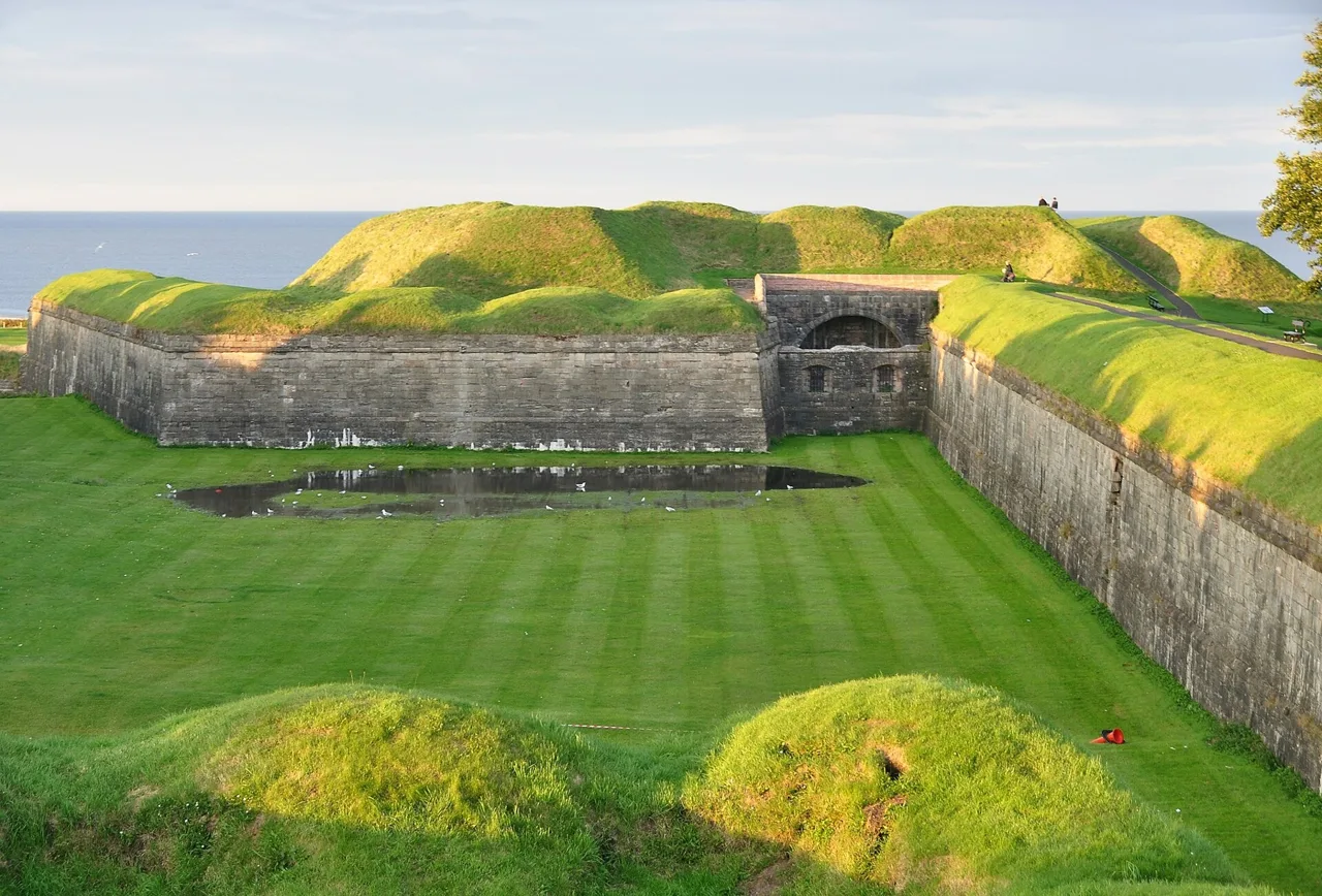 Grass bastions and stonework of Berwick’s Elizabethan ramparts