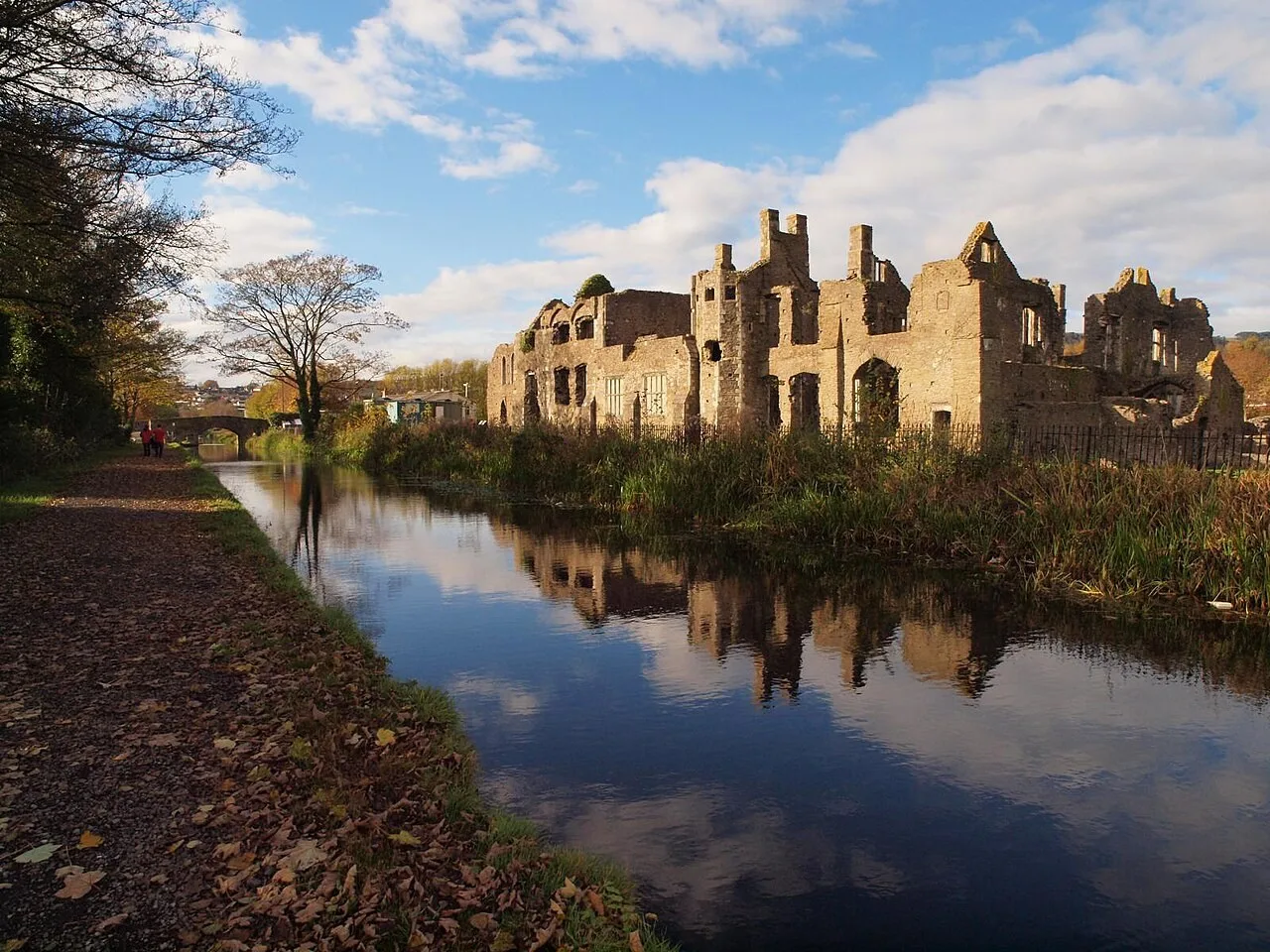 The ruined medieval buildings at Neath Abbey