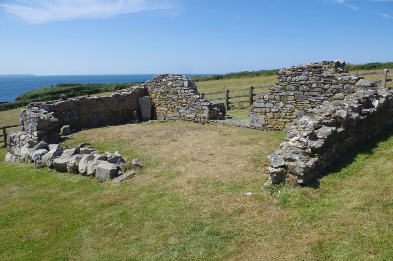 St Non’s ruined chapel beside the coast