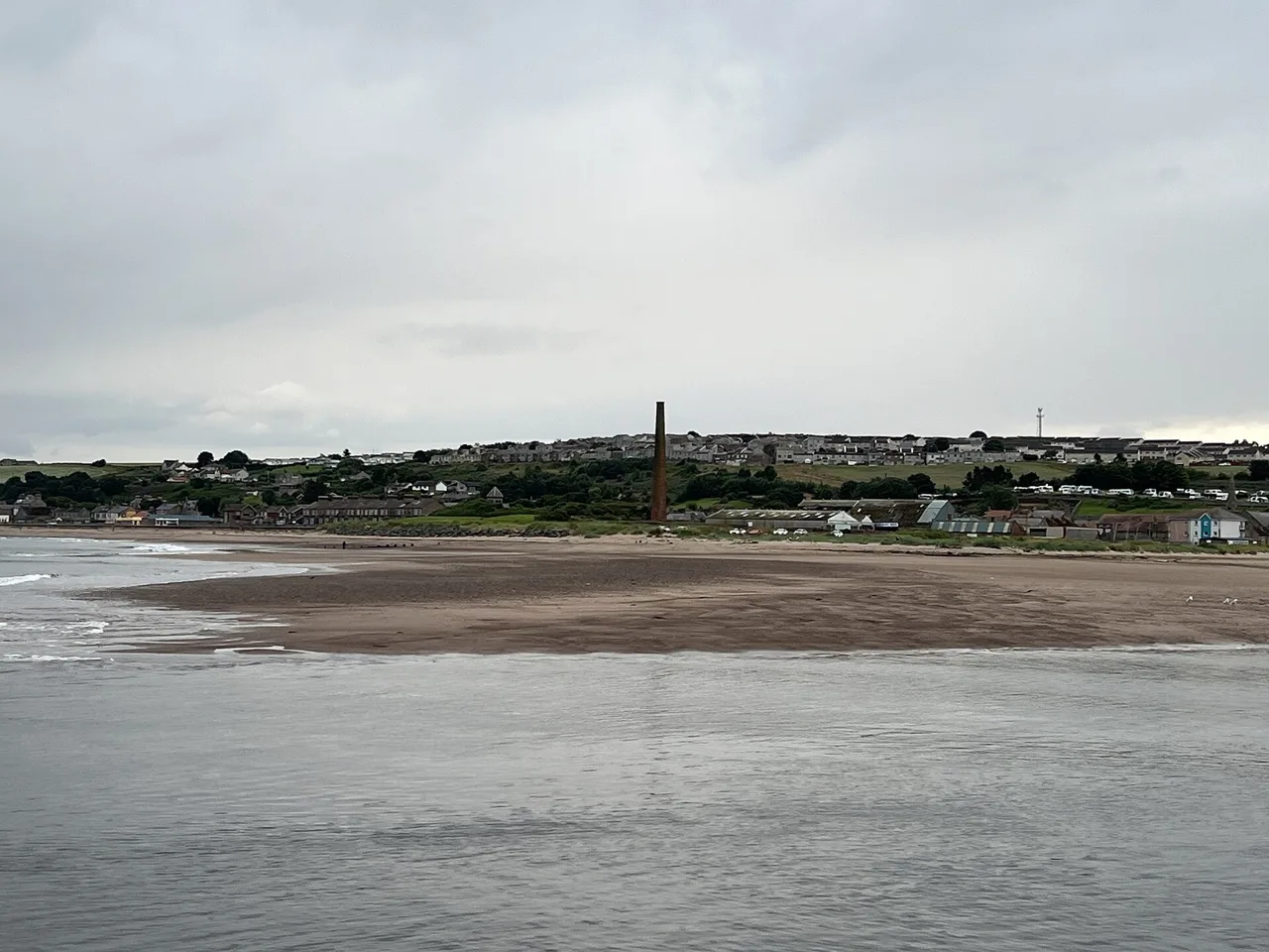 Spittal beach and promenade seen across the Tweed estuary