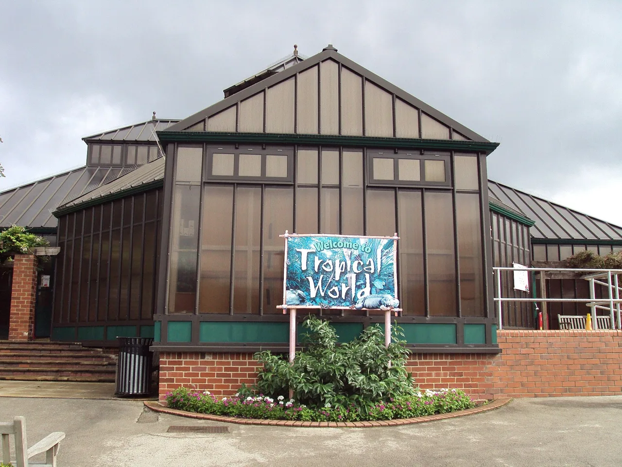 Tropical World building and sign in Roundhay
