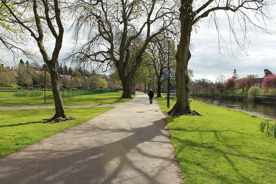 Dock Park beside the River Nith in Dumfries
