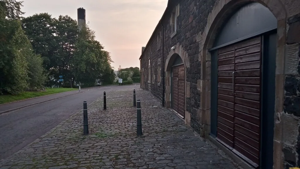 Historic exterior section of Howden Park Centre in Livingston
