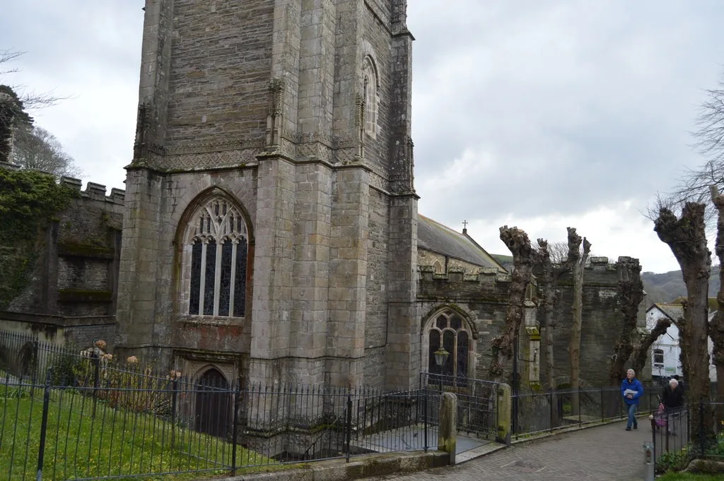 Historic St Fimbarrus Church in central Fowey