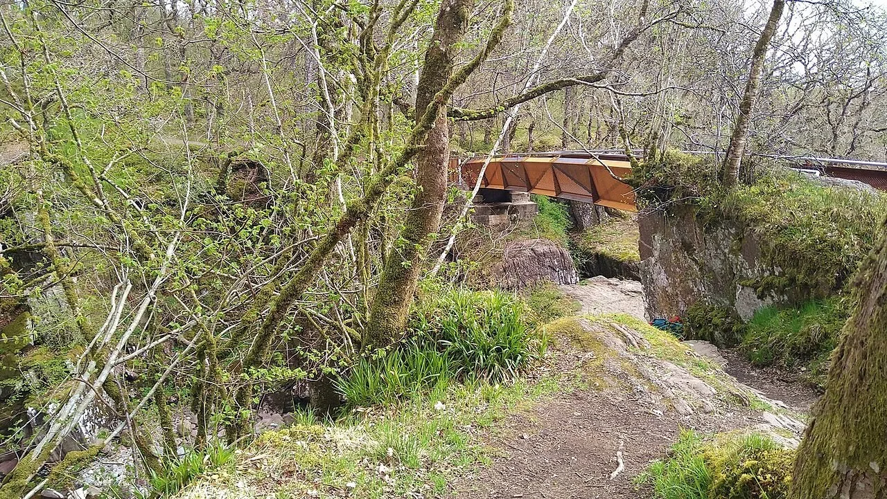 Replacement bridge at Bracklinn Falls near Callander