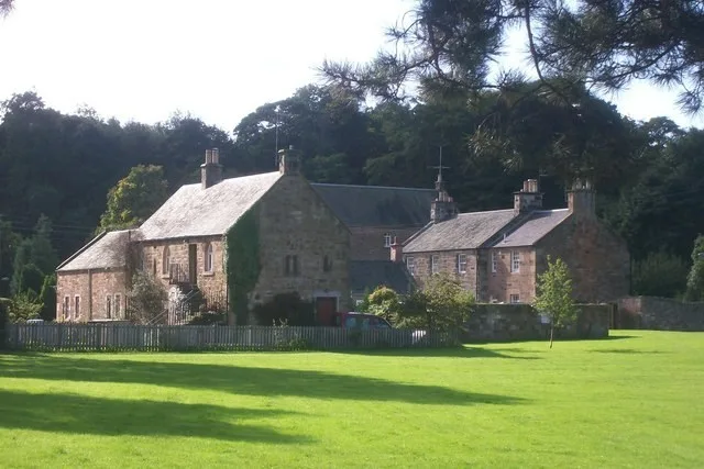 Contextual view of Ironmills Cottages beside Ironmills Park in Dalkeith