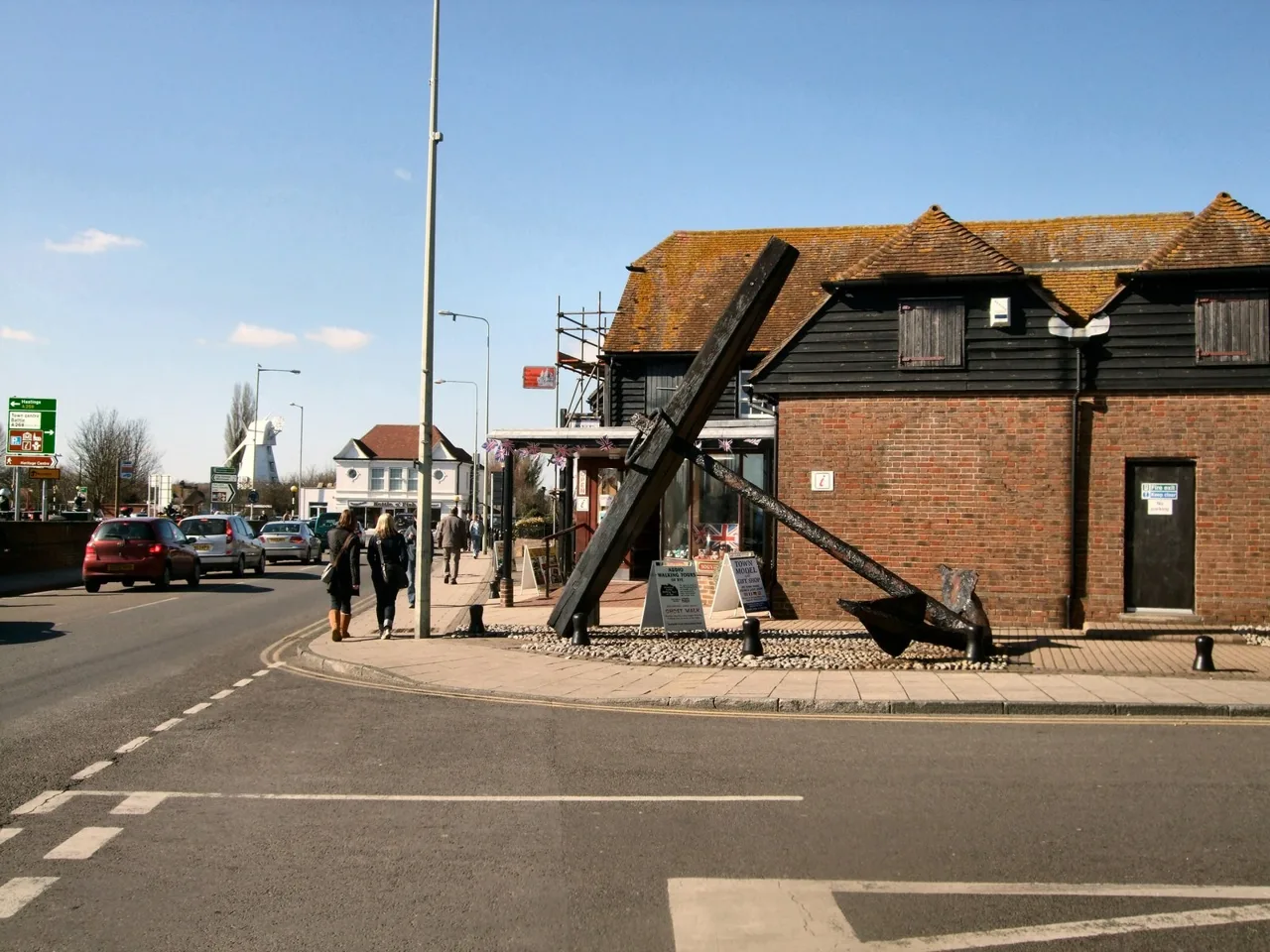 Rye Heritage Centre beside the large anchor on Strand Quay