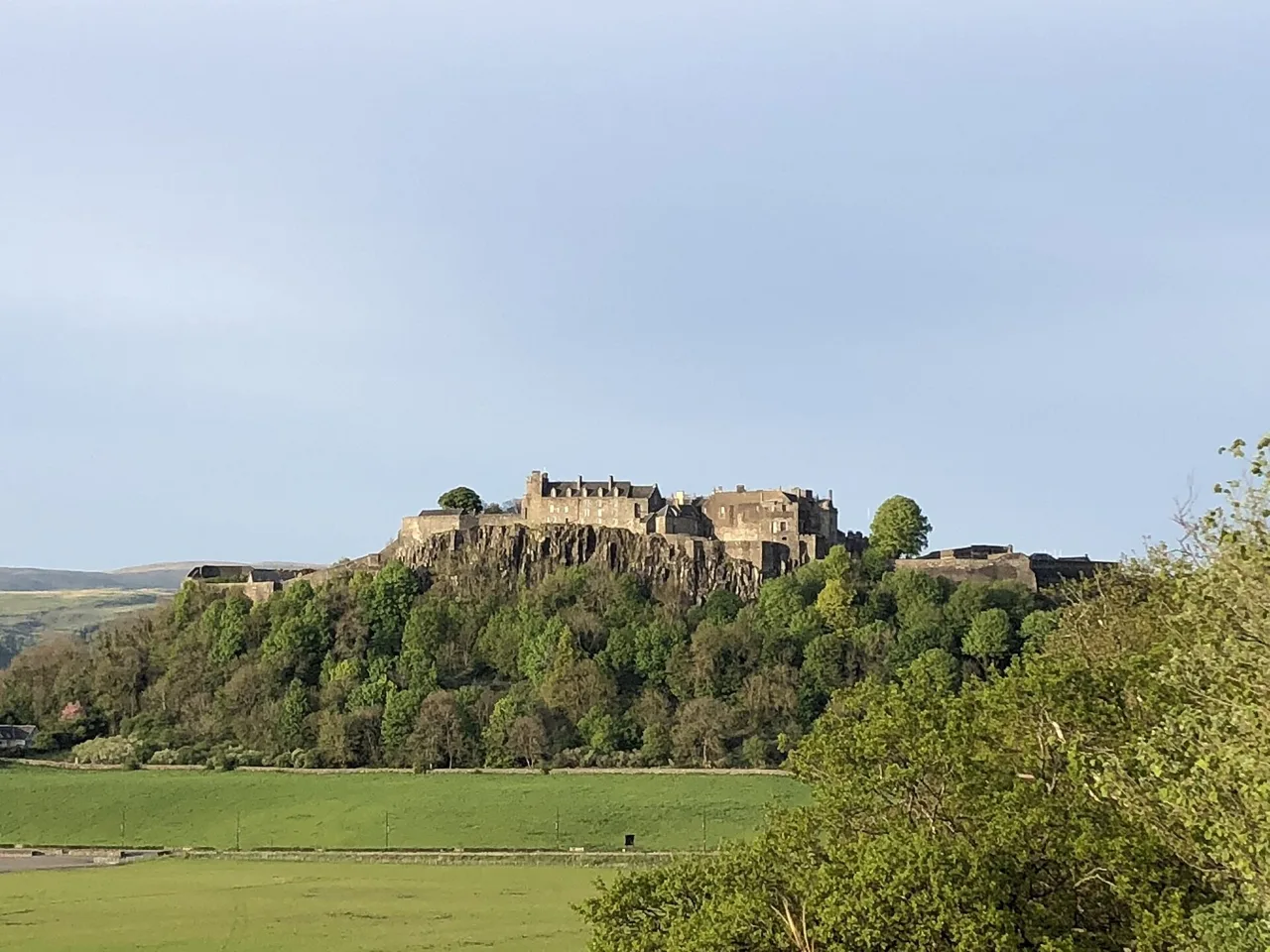 Stirling Castle on its wooded crag above King’s Park