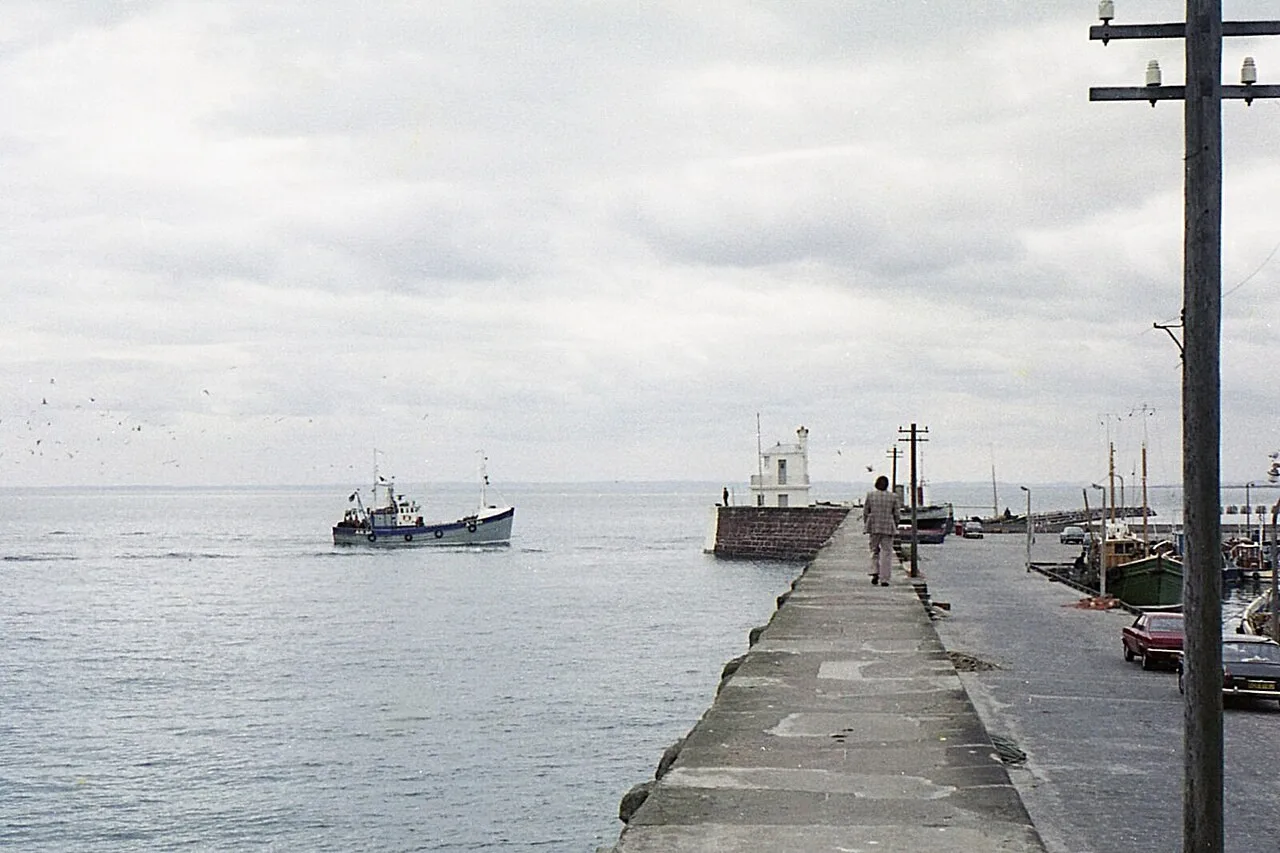 Fishing boat entering Arbroath Harbour