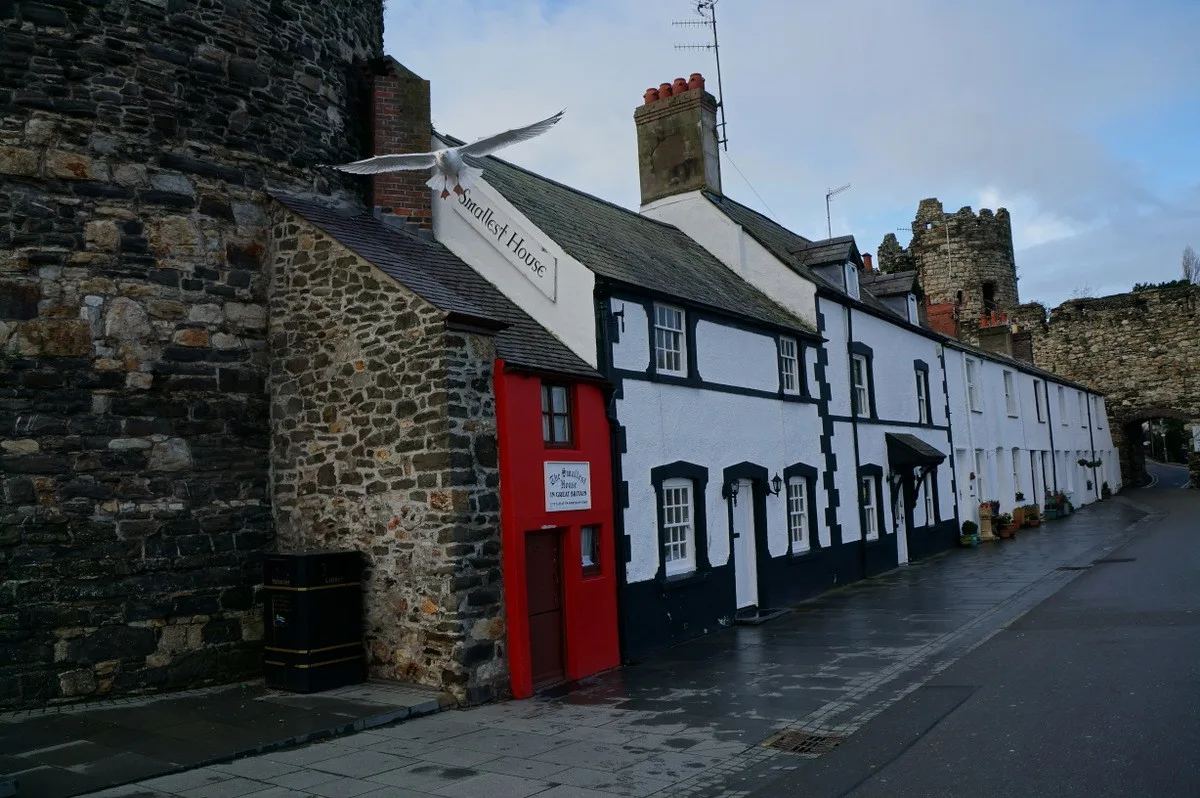 The red-fronted Smallest House on Conwy Quay