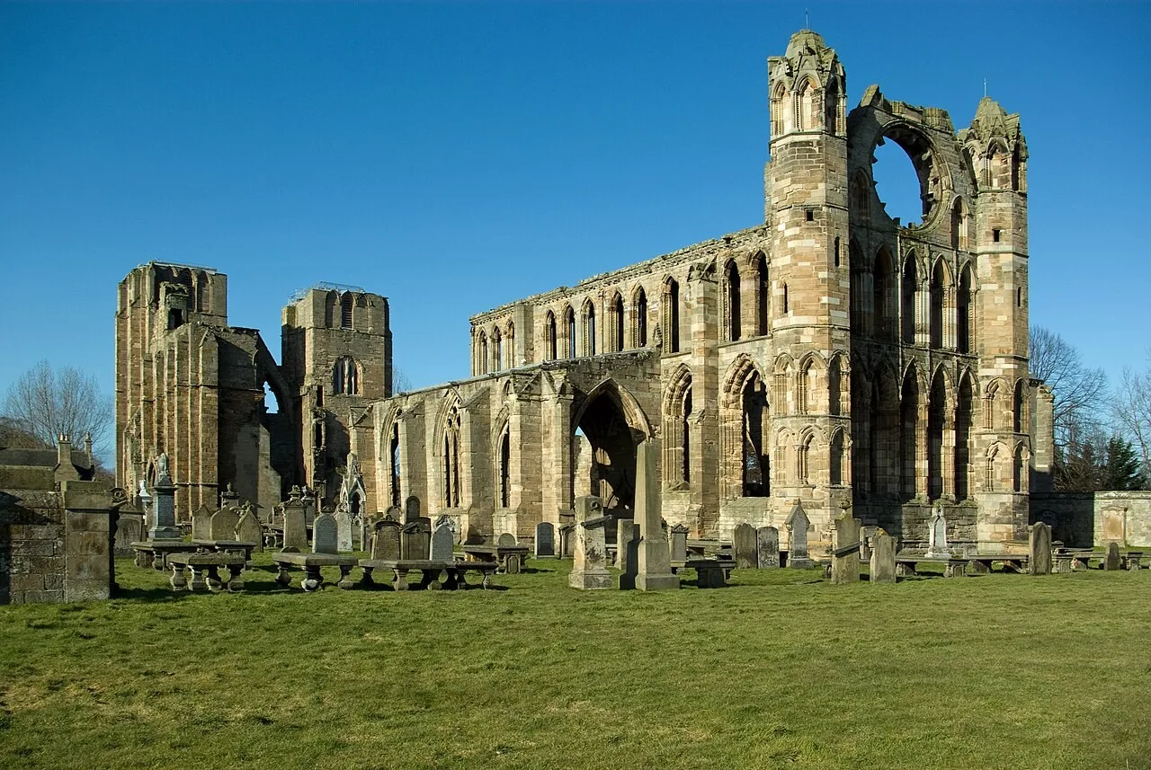 Ruins of Elgin Cathedral viewed from the south-east