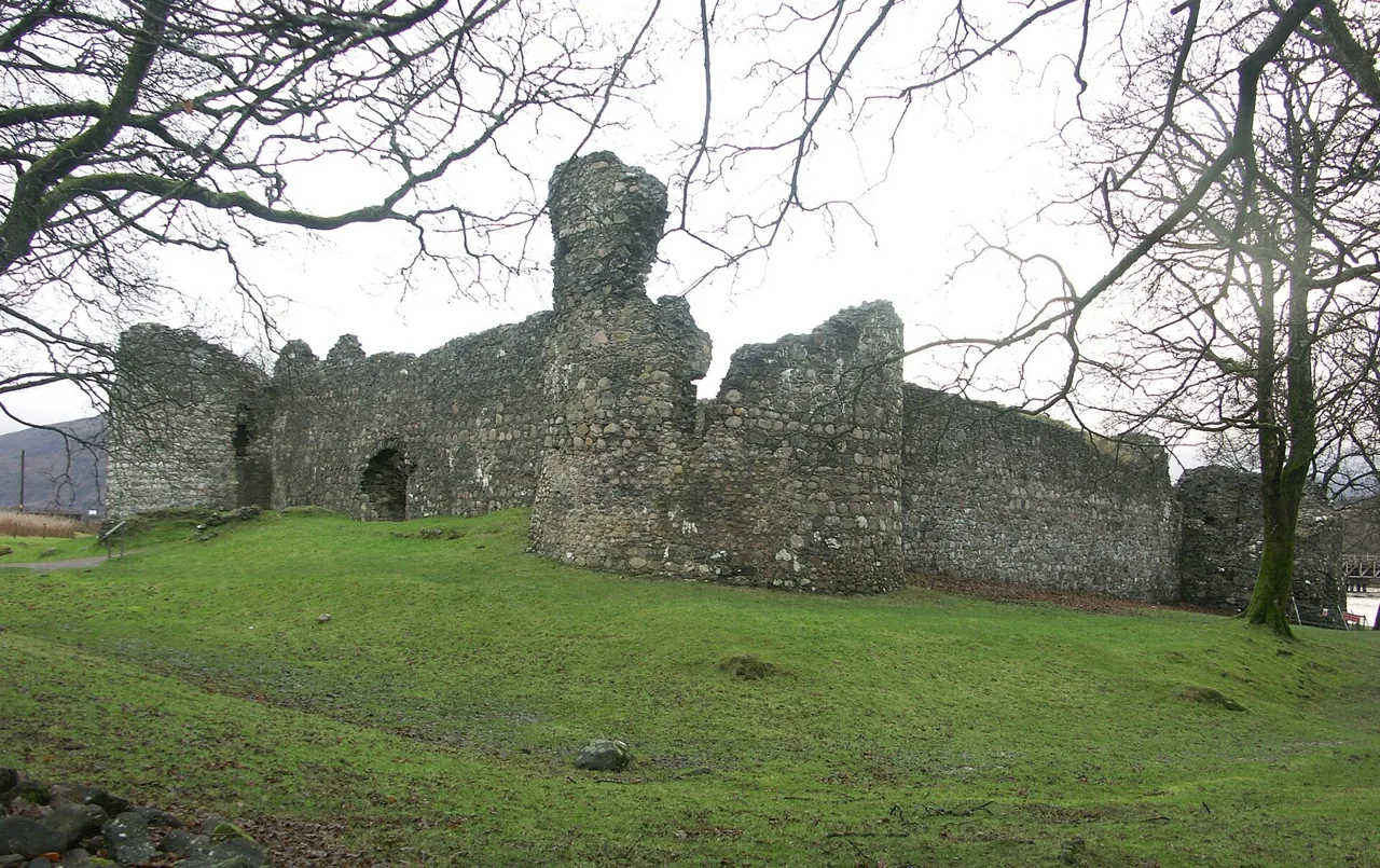Old Inverlochy Castle exterior across grass