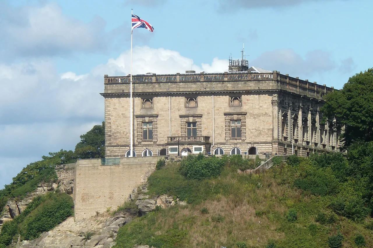 Nottingham Castle’s ducal palace above the sandstone escarpment
