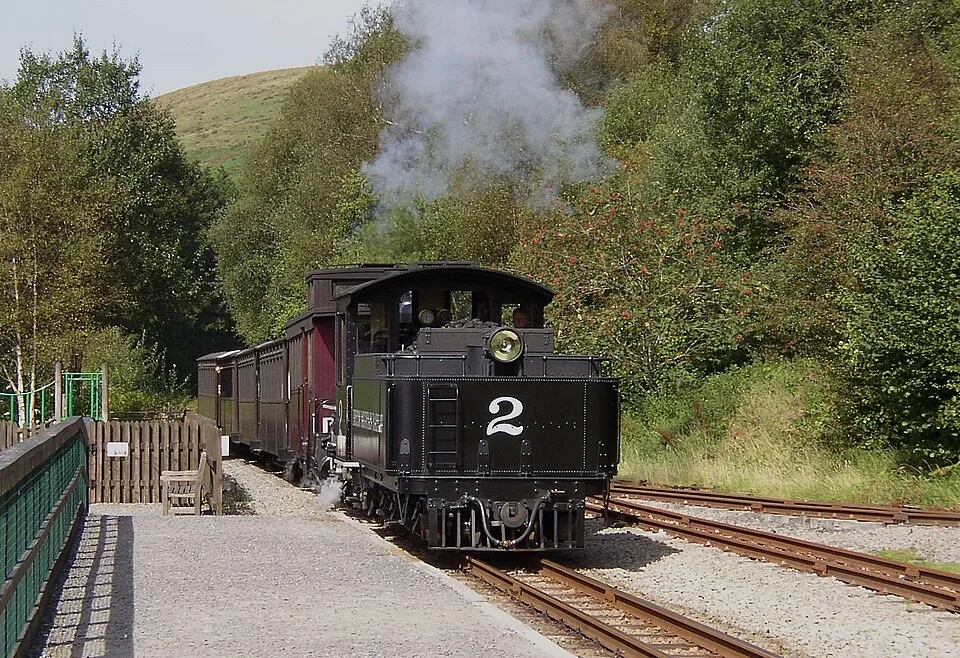 A train on the Brecon Mountain Railway near Merthyr Tydfil