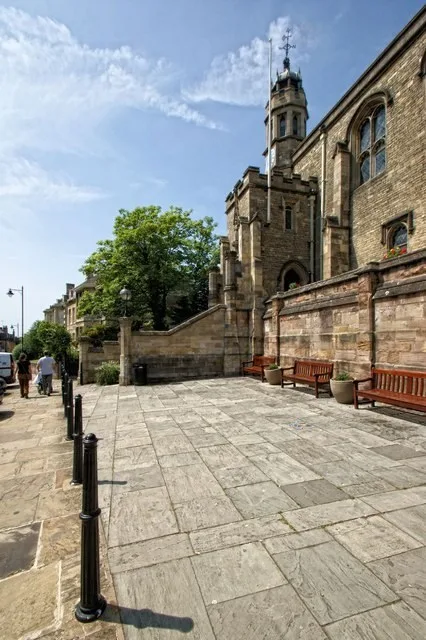 The historic exterior of Browne’s Hospital in Stamford
