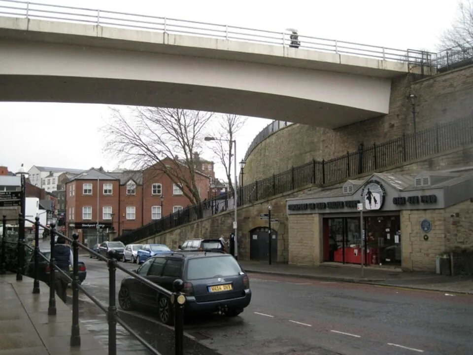 The entrance to Stockport Air Raid Shelters on Chestergate