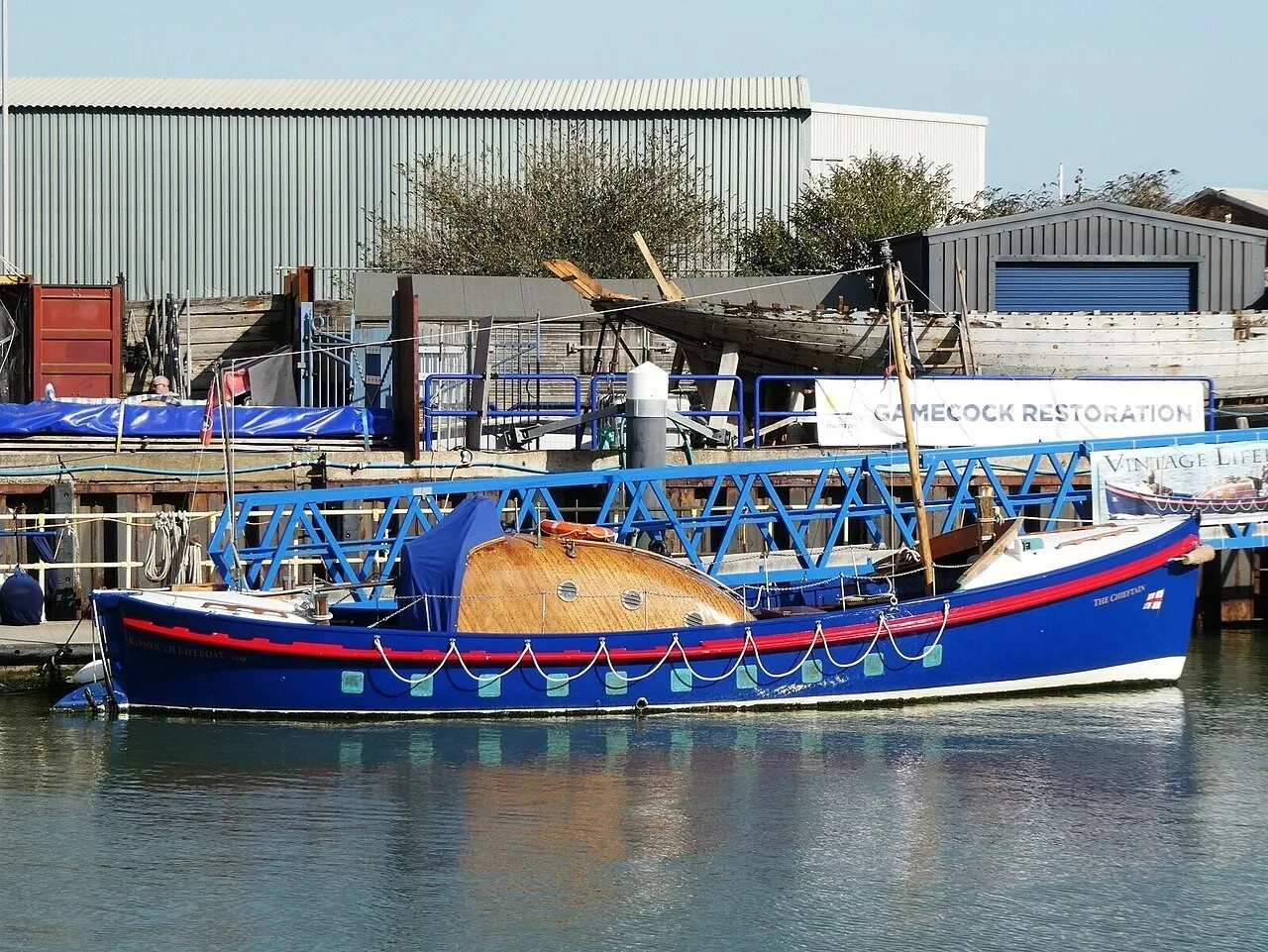 The Chieftain vintage lifeboat in Whitstable Harbour